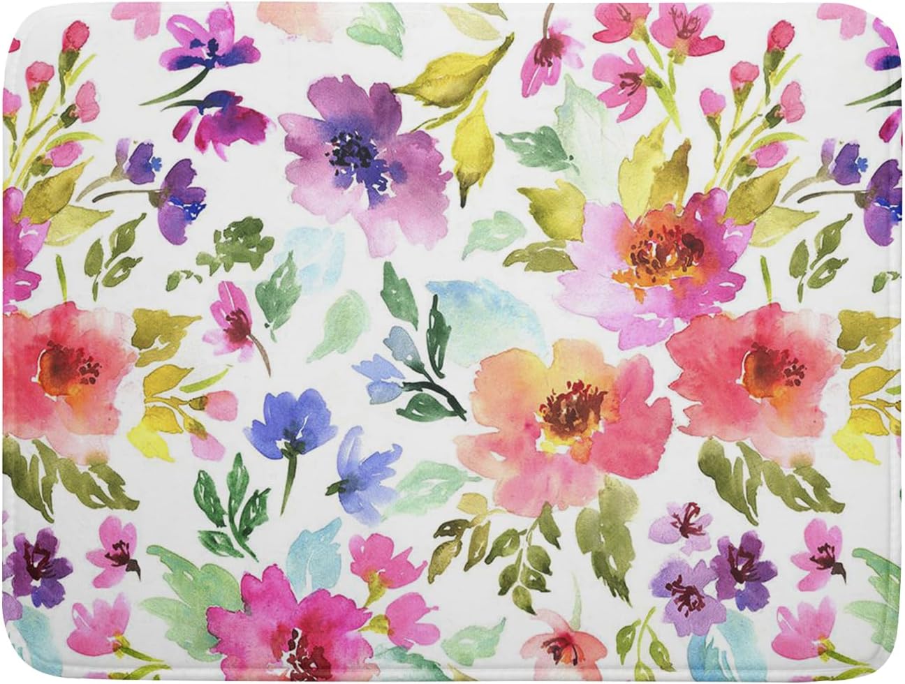 Floral Dish Drying Mats for Kitchen Counter Large Drying Mat for Dishes Microfiber Dish Rack Mat Kitchen Decor Spring Summer Flower Drainer Pad Washable Foldable Ultra Absorbent Dry Mat 18×24 Inch