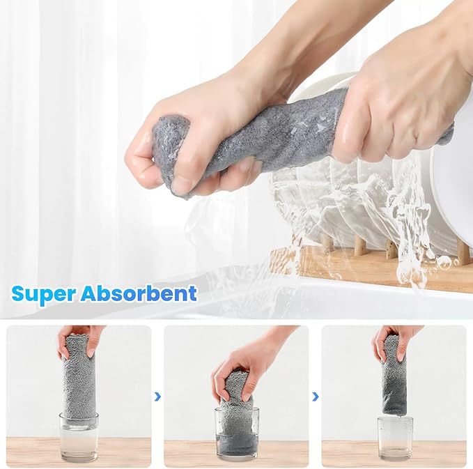 12 Pack Cleaning Cloth,Ultra Soft Absorbent Quick Drying Microfiber Cleaning rags,No scratches,Reusable,Washable,Lint Free Cleaning Towels for Kitchen,Window,Glass,car,11.8"×11.8",(Multicolor)