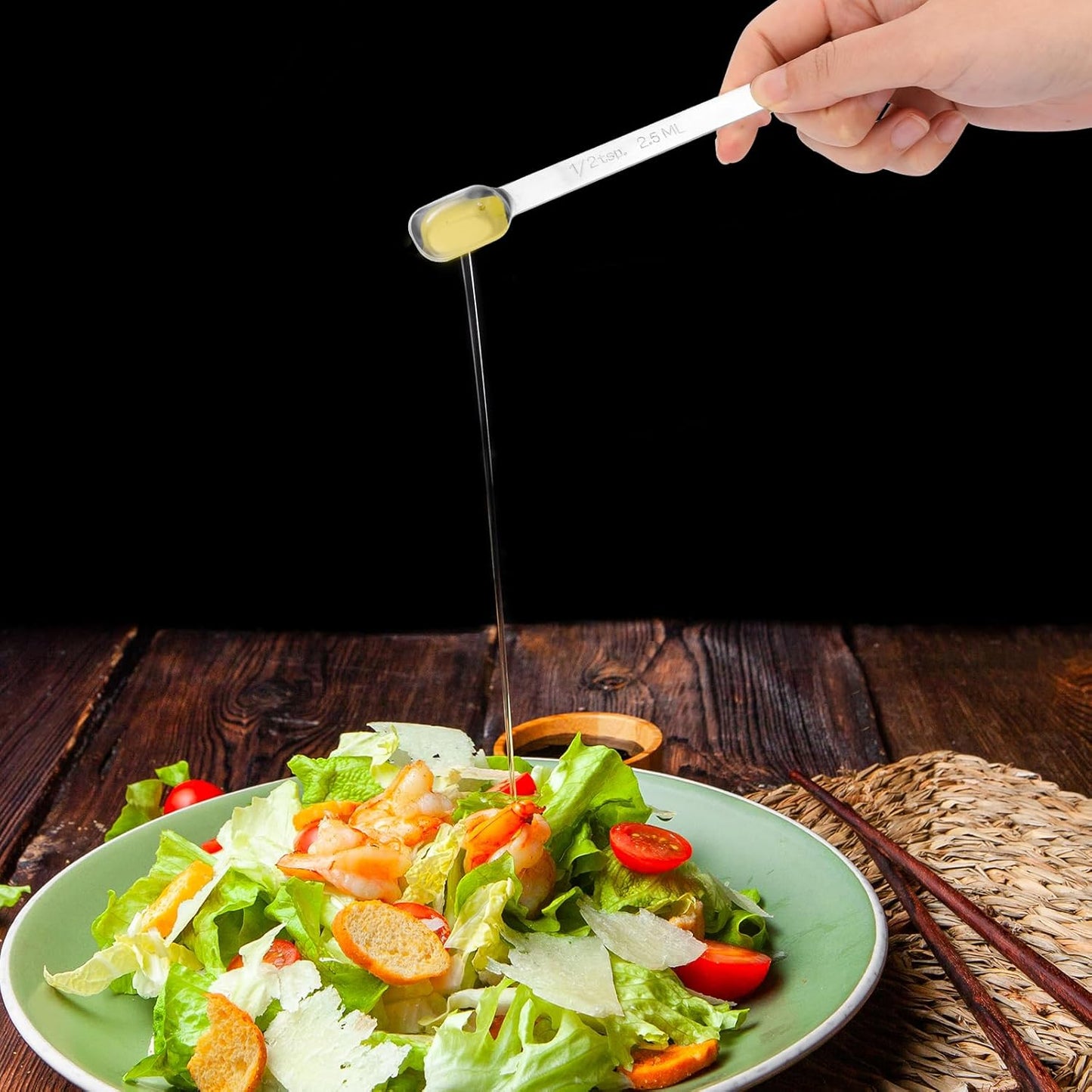 2PCS 1/2 Teaspoon Stainless Steel Single Measuring Spoon 2.5 ml Teaspoon Rectangular Individual Measuring Spoons (1/2Tsp | 2.5 ML | 2.5 cc | 1/2 Tablespoon)