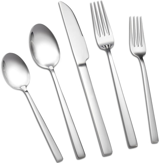 40-Piece Silverware Set Service for 8, Stainless Steel Cutlery Set, Mirror Polished Flatware Set, Kitchen Eating Tableware Set, Include Fork Knife Spoon, Dishwasher Safe