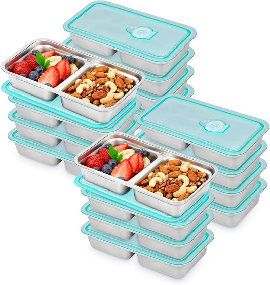 16 Pack Stainless Steel Snack Containers, Stainless Steel Snack Containers With Lids, Lunch Box Containers For Travel, Outdoor Camping And Daily Use