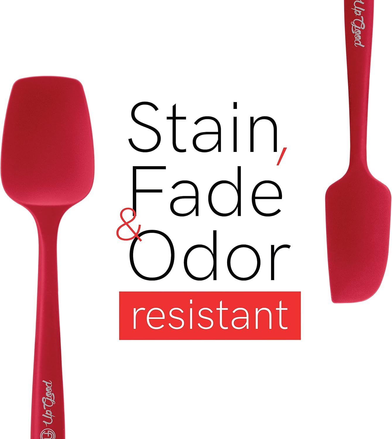 UpGood Silicone Spatula Set 600°F - High Heat Resistant Nonstick, Small and Large Kitchen Spatulas - Flexible BPA Free Professional Grade Cookware - Utensils for Cooking, Baking, Mixing(4 Pcs, Red)