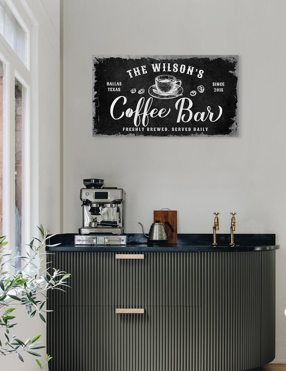 IPIC - Tailored Canvas Custom Coffee Bar Sign, Personalized Wall Art Decor, Large Canvas Wall Art Signage for Home, Kitchen, Coffee Station, Business and Office