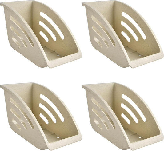 4 Pcs Paper Plate Holder,10 Inch Plastic Paper Plate Dispenser, Dinner Plate Organizer for Countertop, ReusablePlate Storage Rack for Kitchen Cabinet