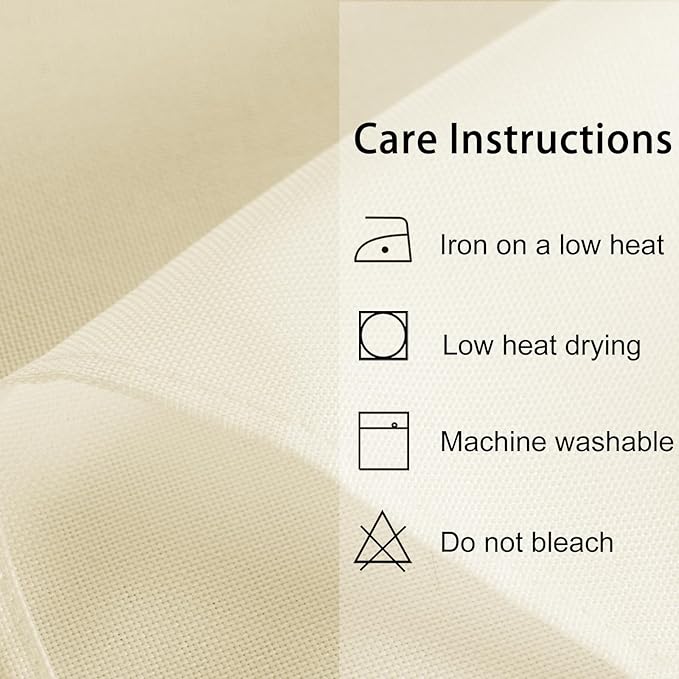 JIUZHEN Round Table Cloth Faux Linen Farmhouse Tablecloth Wrinkle and Stain Resistant Decorative Fabric Table Cover for Kitchen, Dining Room, Parties and Camping, Champagne, 90 Inch Round