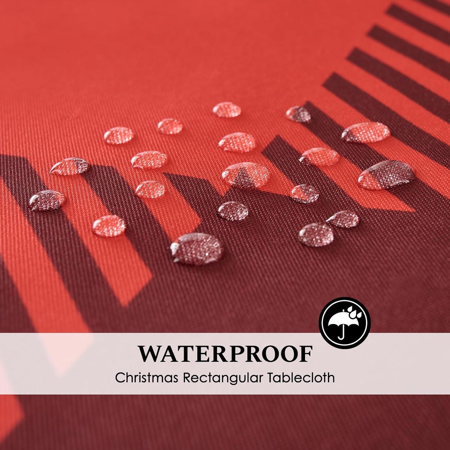 Christmas Tablecloth Rectangular 60x84 Inch Waterproof, Machine Washable Checkered Polyester Table Cover for Xmas Party, Winter Holiday Home Decoration in Festive Checkered Red 1pack