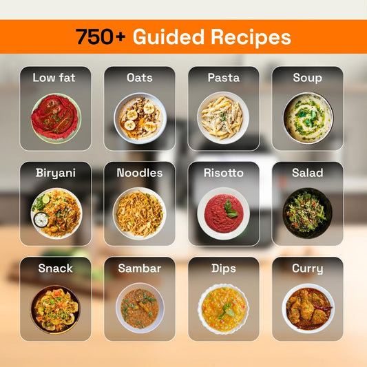 upliance Smart Cooking Companion | Cooks 750+ Recipes: Pav Bhaji, Pasta, Soup, Kadhai Paneer & More | 10 Preparation Modes | AI-Powered | Built-In Weighing Scale | Phone App | WiFi