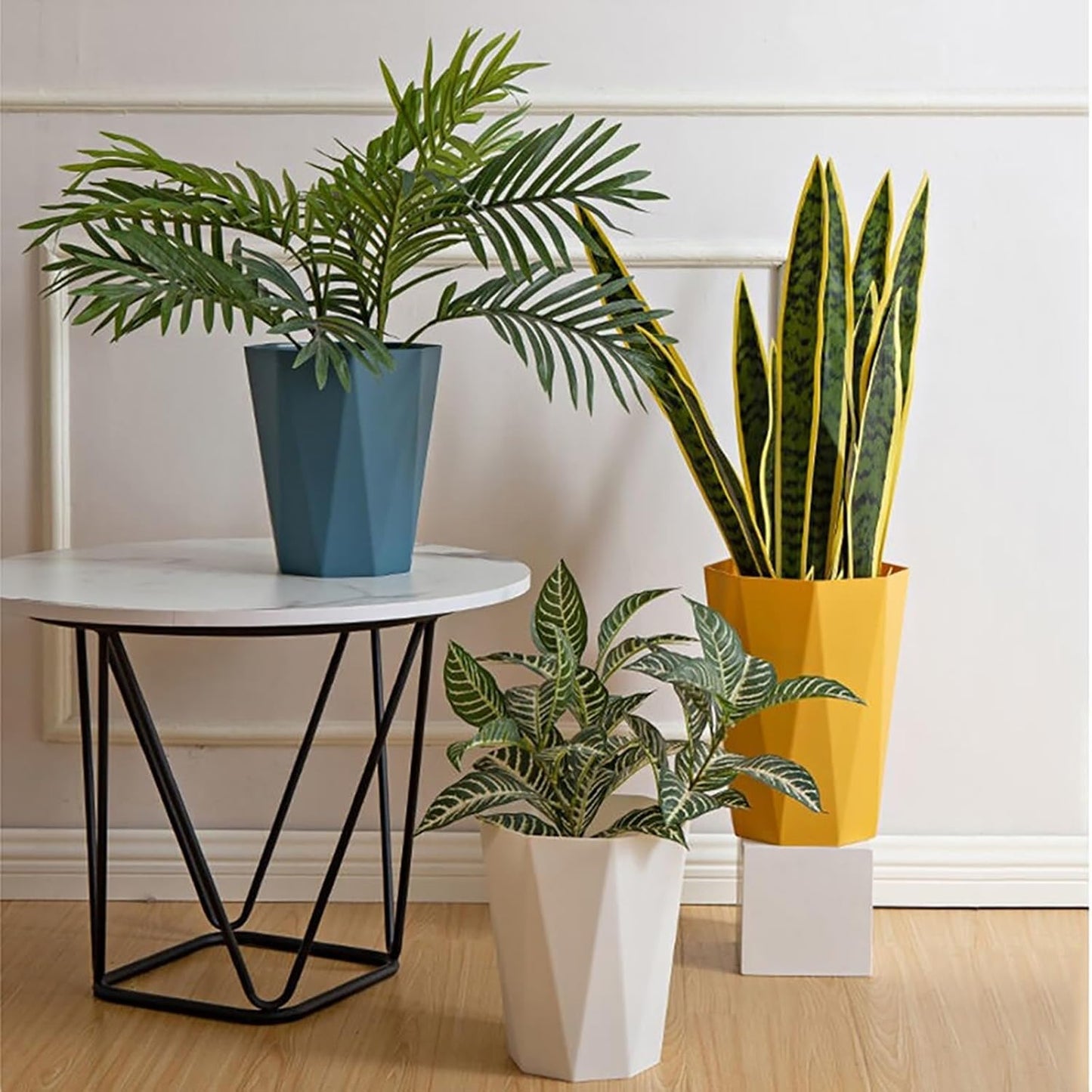 Small Bathroom Trash Can 2 Pack Garbage Can 1.8 Gallon Waste Basket for Dorms Toilets Bedrooms Offices, White