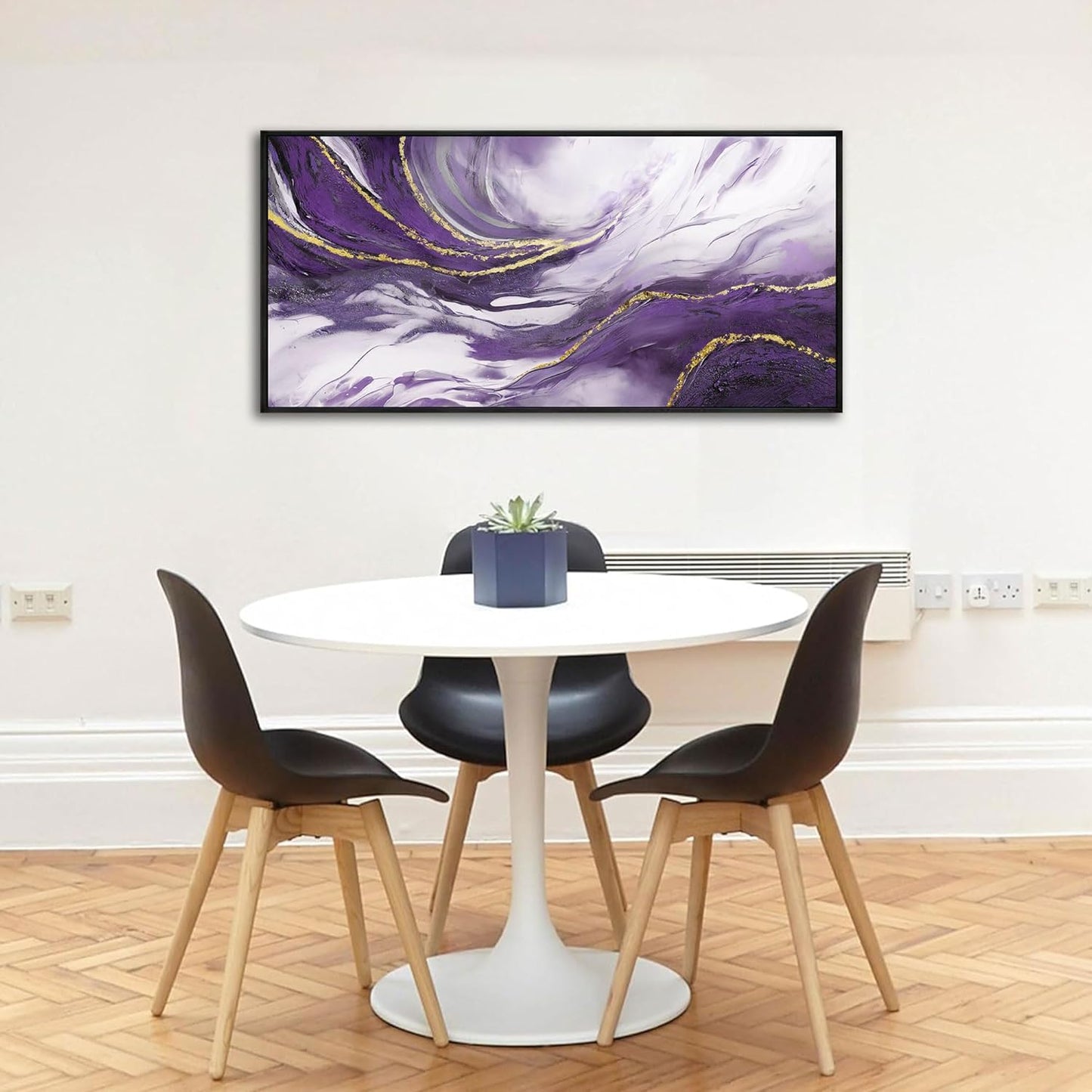 yiijeah Purple Abstract Canvas Wall Decor for Living Room - Purple and Gold Large Framed Picture Artwork for Walls Bedroom Office Home Decor Modern Boho Wall Art