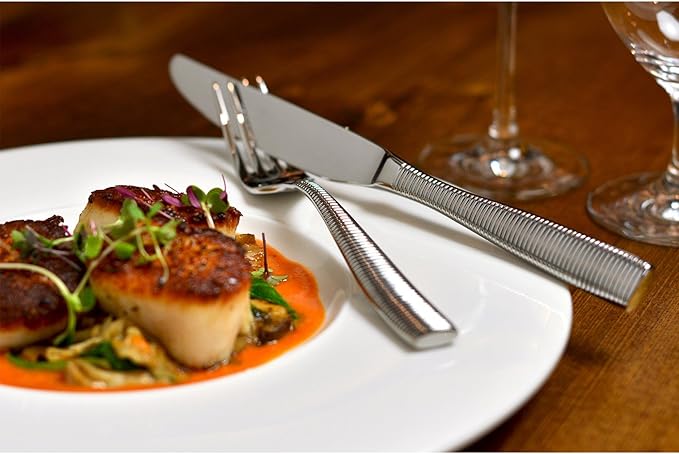 Fortessa Ringo 18/10 Polished Stainless Steel Flatware, 5 Piece Place Setting, Service for 1 -