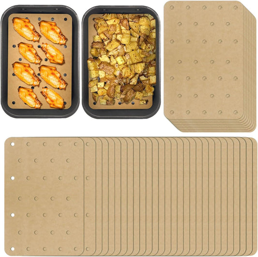 200 Sheets Air Fryer Disposable Paper Liner Compatible with Ninja DZ201/DZ401 Dual Airfryer Baking,Rectangular Perforated Parchment Paper Double Basket Air Fryers Accessories