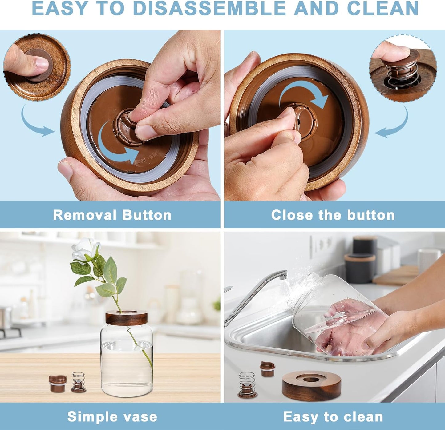 Glass Spice Jars Seasoning Containers Small Glass Jars with Lids Airtight Food Storage Canister for Kitchen Pantry Sugar Tea Coffee Bean Nuts Cookies Herbs Salt (60oz(1800ml)*2 pack)