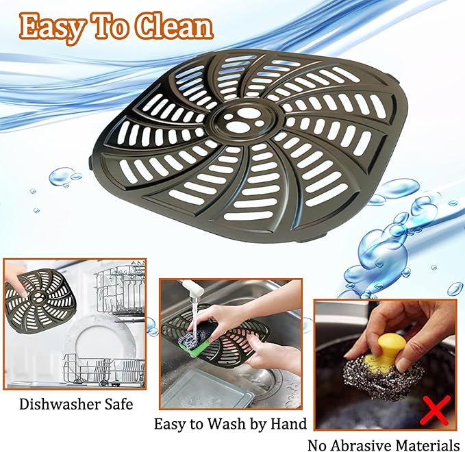 6QT Air Fryer Grill Pan for Gourmia GAF616 Air Fryers, Upgraded Air Fryer Crisper Tray Grill Crisper Plate Rack Insert Grate Grid Shelf for Gourmia 6QT Air Fryers, Nonstick, Dishwasher Safe