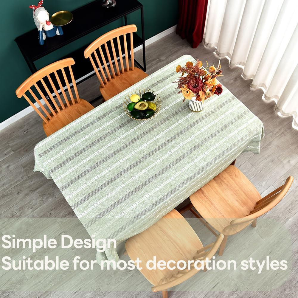 Heavy Duty Cotton Table Cloth for Rectangle Table Sage Green Rectangular Farmhouse Vintage Tablecloth Washable Rustic Table Cover (Sage Green, Rectangle, 52''x 86'', 6-8 Seats)