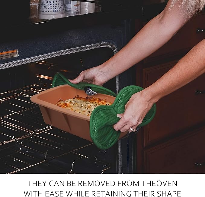 3 pack Silicone Bread Loaf Pans - Baking Mold For Baking Cakes,Brownies,Long loaf of bread Cheesecakes,Homemade Cakes Breads,Meatloaf,Ice brickand and More Set of 3 colors