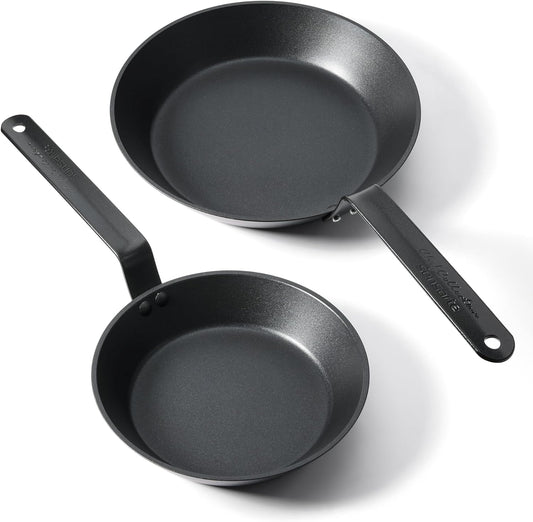 SENSARTE Nonstick Frying Pan Set 2-Piece, Oven Safe Skillets with Swiss Coating, Induction Compatible Chef Pan Set, Dishwasher Safe Cooking Pans, PFOA PFOS Free, 8 and 10 Inch