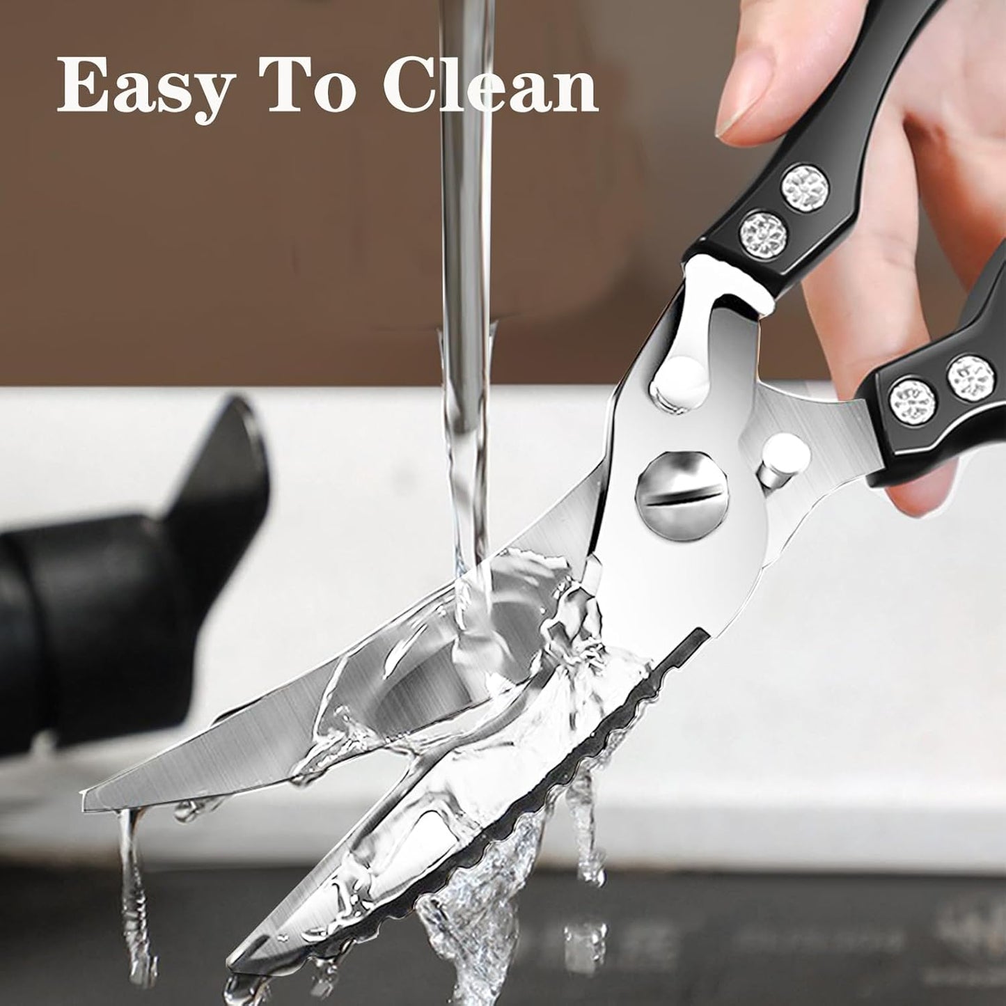 ANDONG Heavy Duty Kitchen Scissors, Professional Poultry Shears, Cooking Utensils, Black