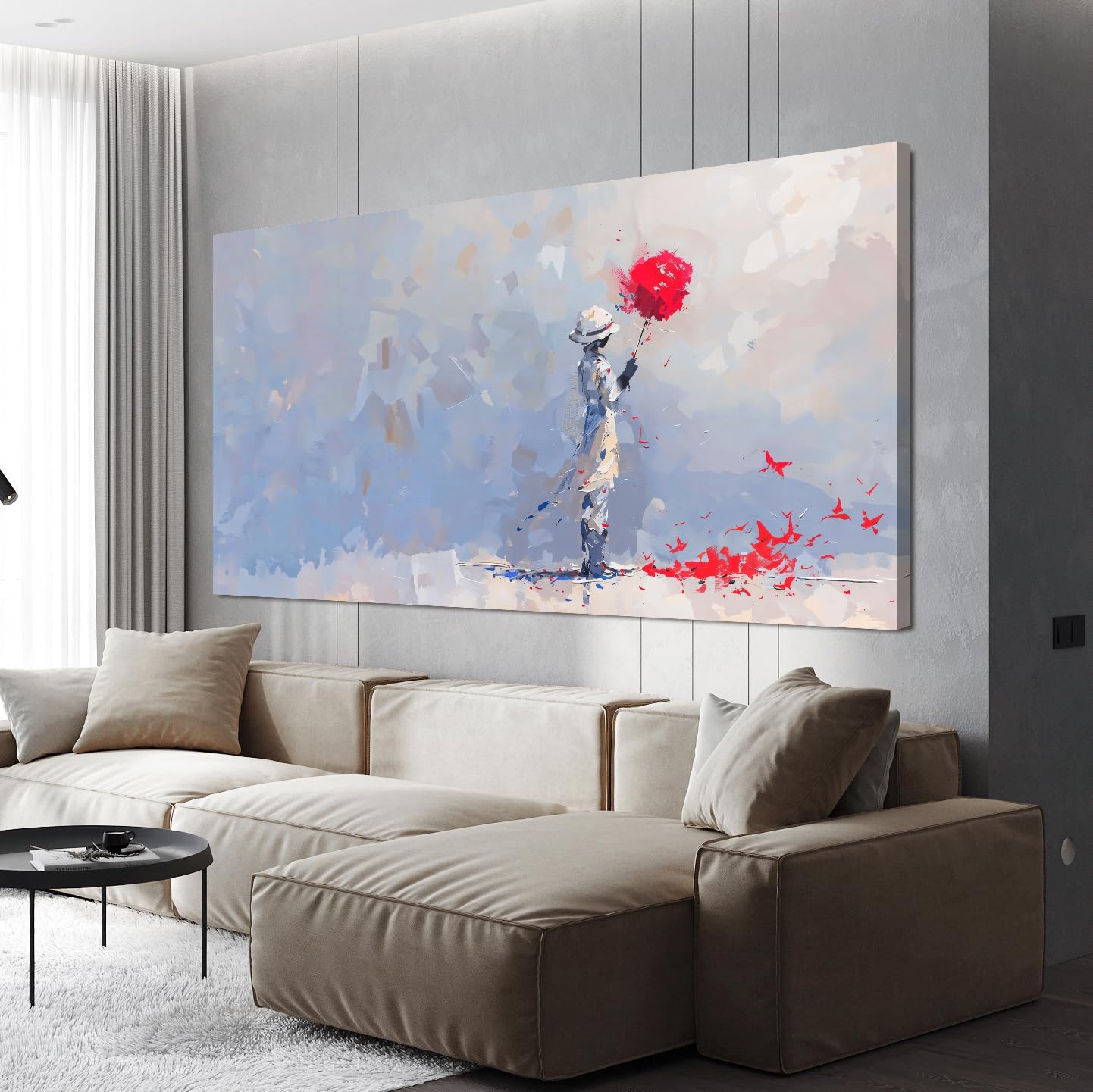 Large Canvas Wall Art Decor Modern Minimalist Wall Art Decor Wall Pictures For Living Room Artwork for Walls Colorful Wall Art Decorations Bedroom Office Home Wall Decor Prints Ready to Hang 24" X 48"