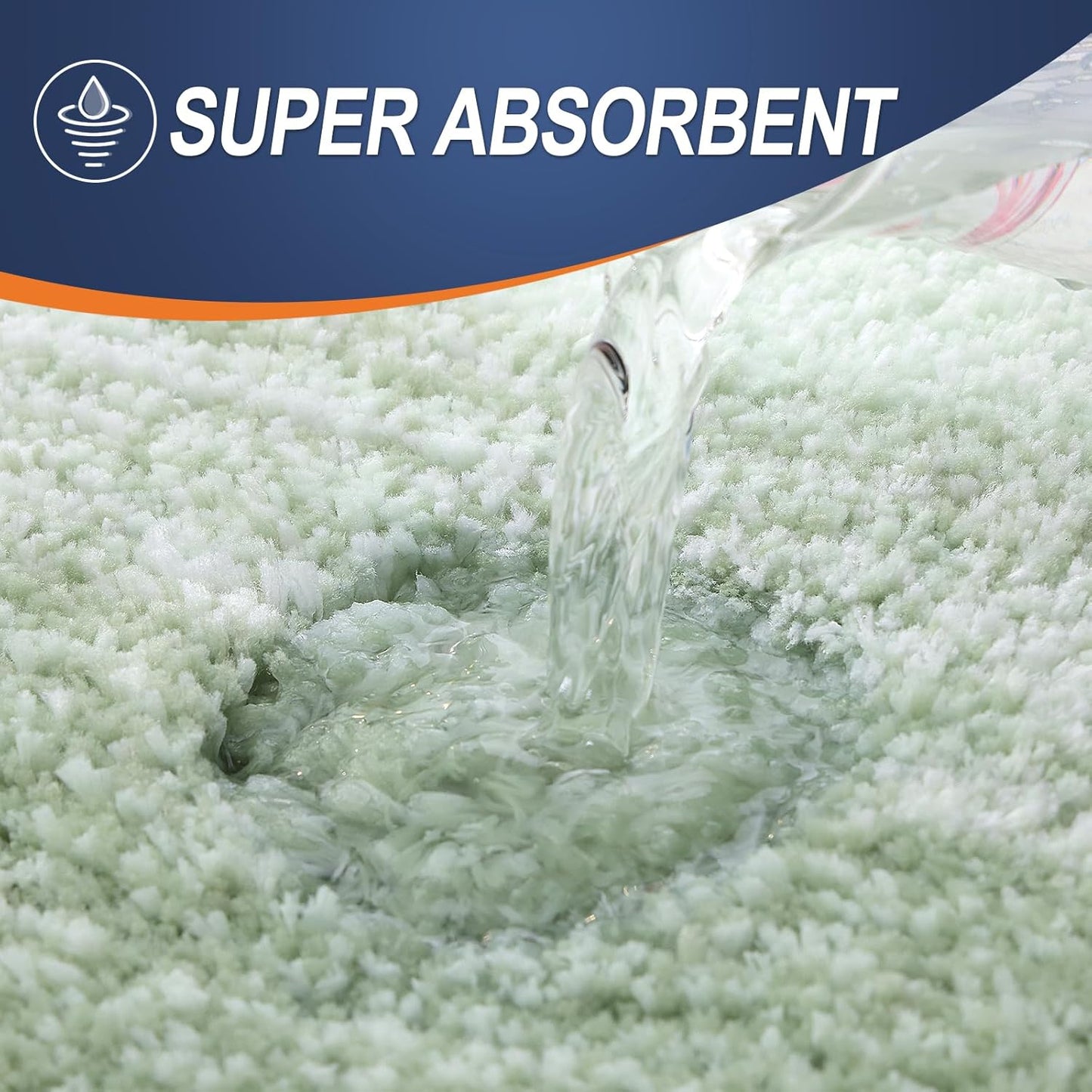 OLANLY Bathroom Rug Set 2 Piece, Soft Absorbent Microfiber Bath Rug Set, Non-Slip, Machine Wash Dry, Plush Shaggy Bath Mats for Bathroom (47"x20"+24"x16", Sage Green)