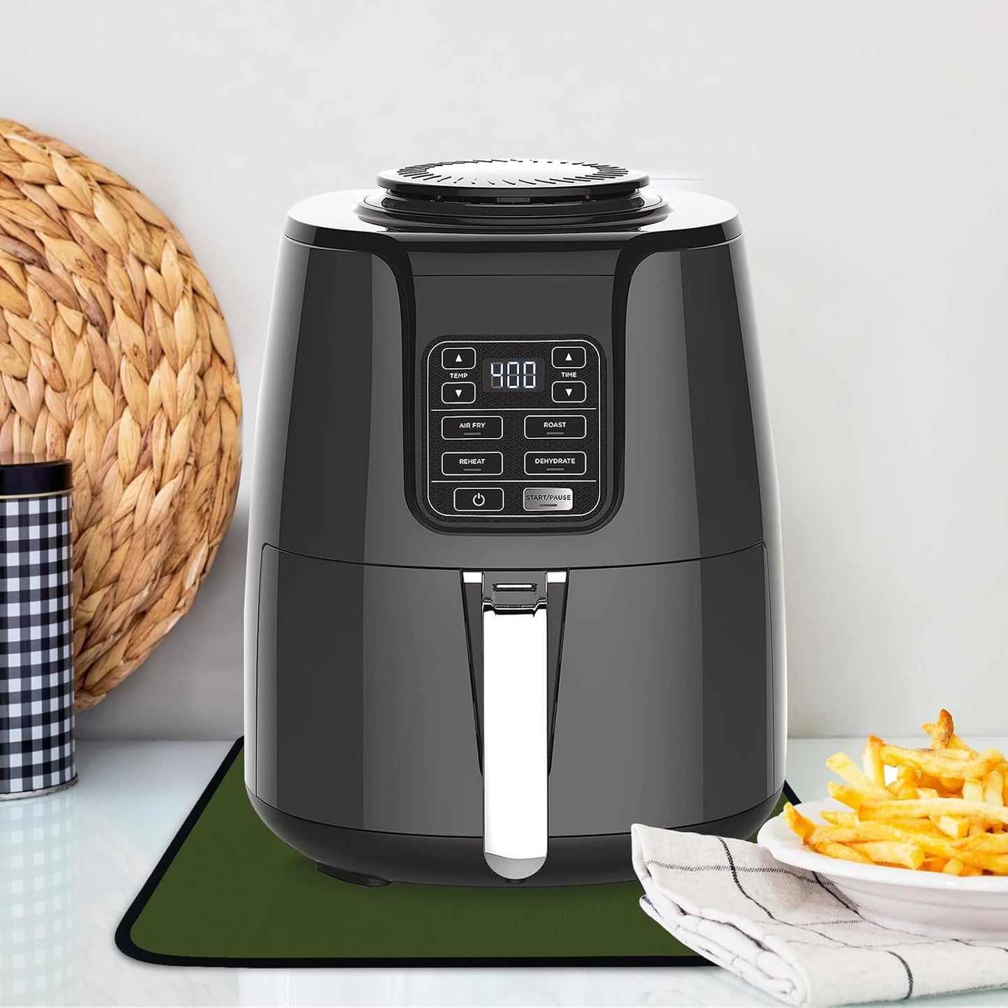 Heat Resistant Mats for Countertop - Fireproof 16x24 in Heat Resistant Mats for Air Fryer - Kitchen Countertop Protector Hot Pad for Air Fryer, Coffee Maker, Stand Mixer, Oven 2PCS - Green