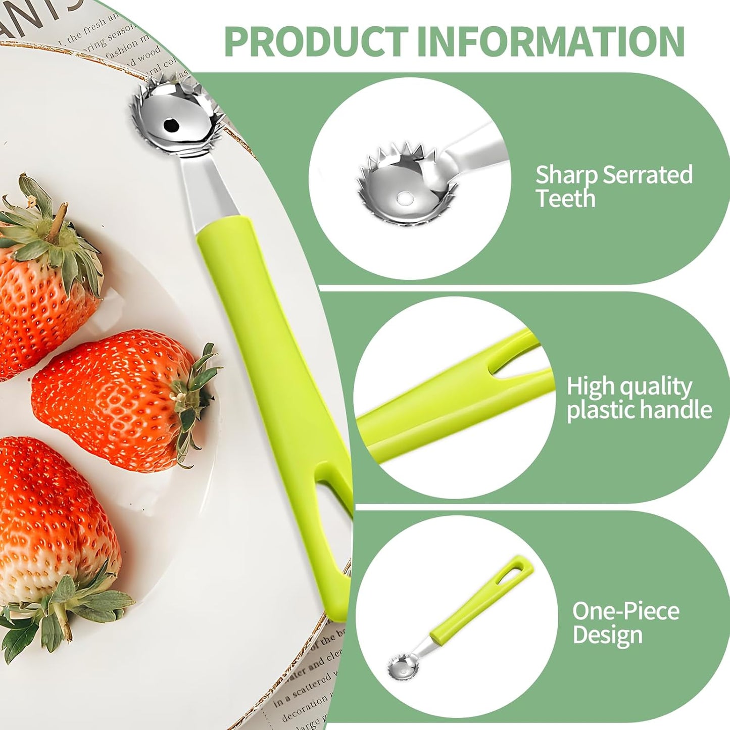 2 PCS Tomato Corer Tool,Strawberry Huller Stem Remover,Easy Fruit Stem Remover for Tomatoes, Strawberries,Vegetable and Fruit Kitchen Gadget