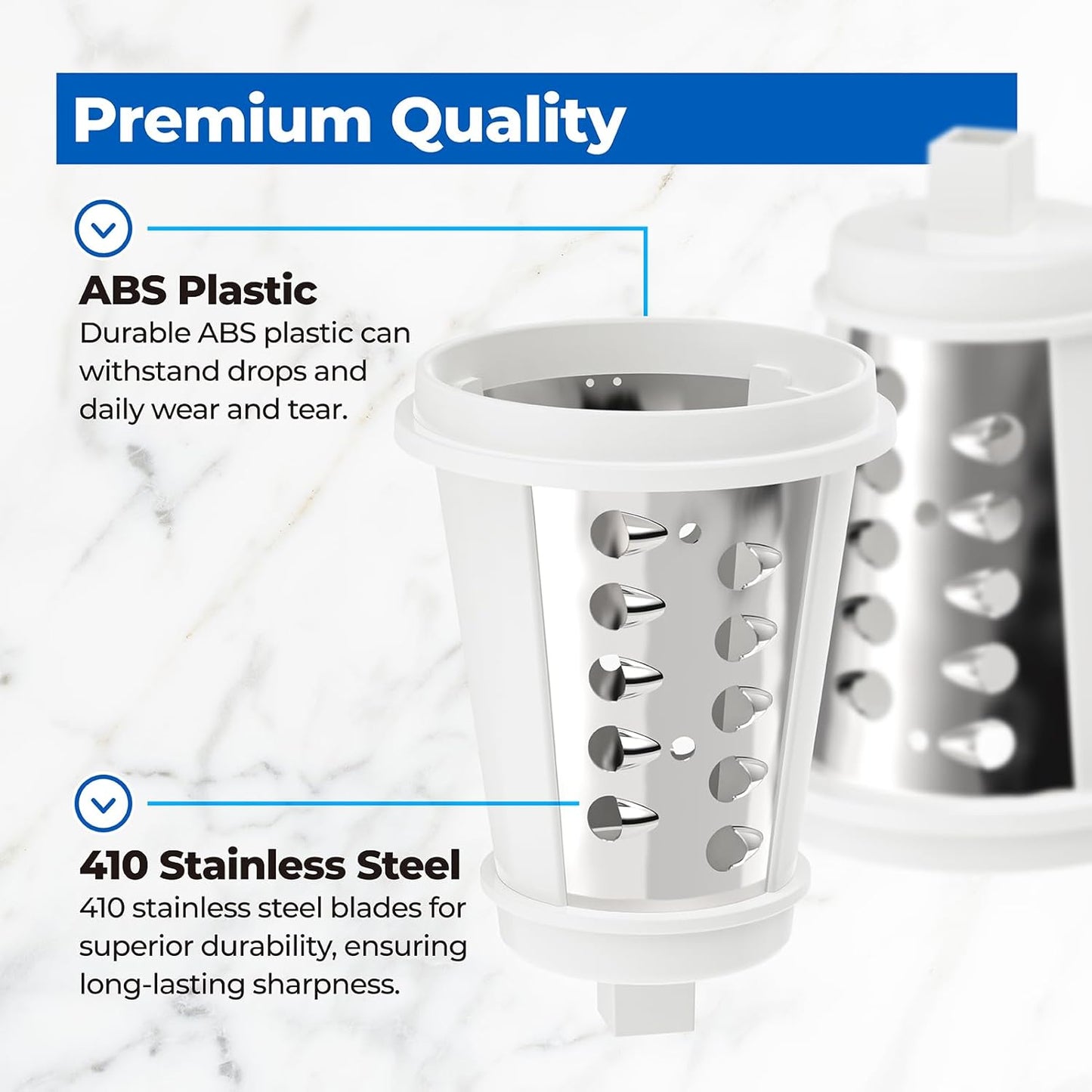 Shred Cone for Presto Regular Salad Shooter Models 02910 02980, Cheese Grater Replacement Parts for Shredding Cheese, Vegetables and Fruits (Square Plug)