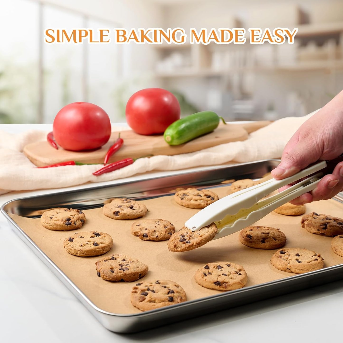 MUCHII 200 Pcs Parchment Paper Sheets, 12 x 16 Inch Precut Non-Stick Baking Parchment for Oven, Grilling, Steaming, Air Fryer, and Half Sheet Pans