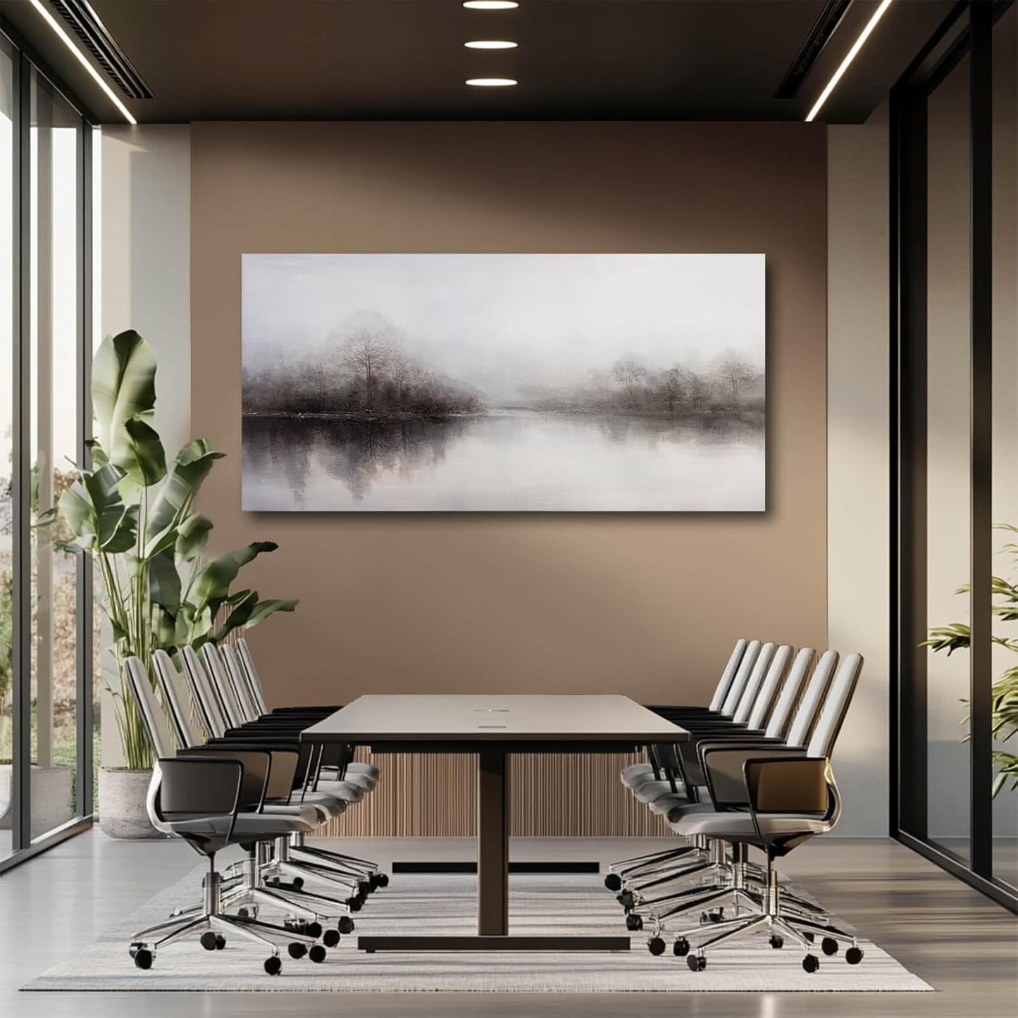 CHUDANHAO Wall Art for Living Room Large Wall Decor Abstract Pictures Black And White Artwork Landscape Poster Art for Home Office 24"x48"