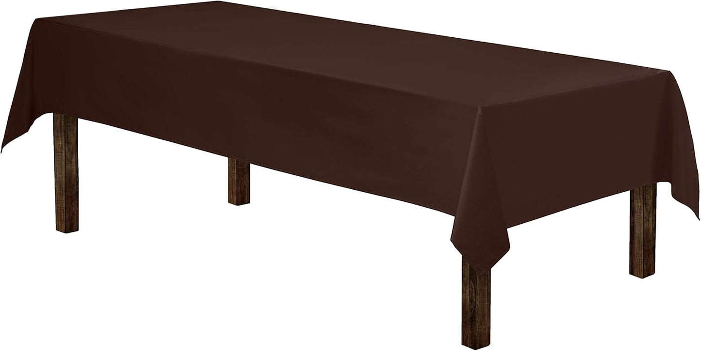 Gee Di Moda Rectangle Tablecloth - 60 x 102 Inch Chocolate Table Cloth for 6 Foot Rectangle Table - Heavy Duty Washable Fabric - for 6 Ft Buffet Table, Holiday Party, Dinner, Wedding & Baby Shower