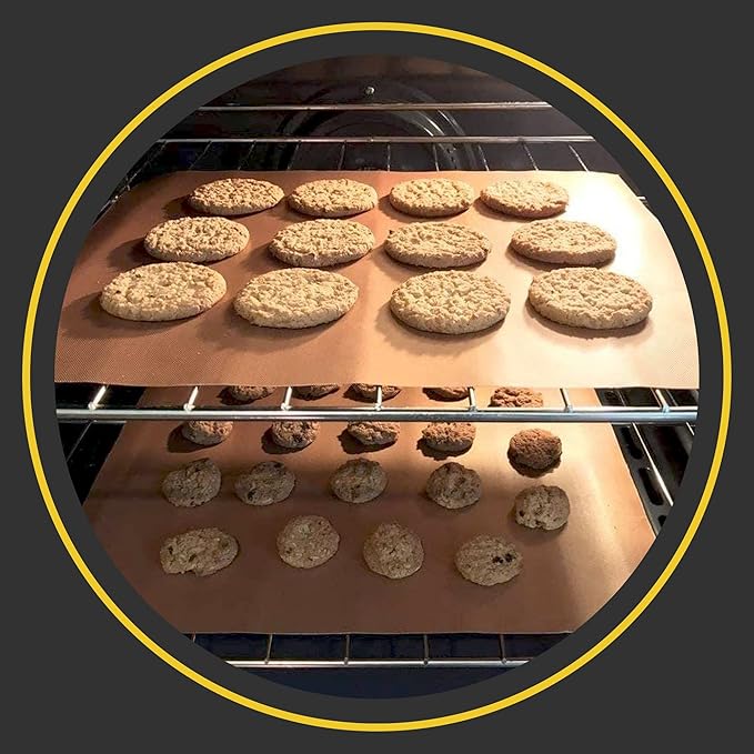 Copper Grill & Baking Mats Set of 2 - Non Stick Barbecue Grilling Mats - In Storage Case. Reusable - Easy to Clean & Dishwasher Safe Barbecue Grilling Mat with Heat Resistance up to 500°F by O-Yaki