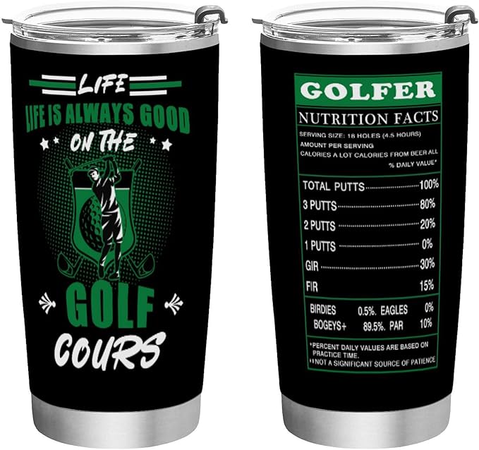 JUDIAN Gifts for Golf Men Gifts for Dad from Daughter Son Birthday Gifts for Father 20oz Tumblers Coffee Travel Mug Gifts Funny Golf Gifts