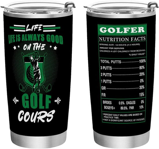 JUDIAN Gifts for Golf Men Gifts for Dad from Daughter Son Birthday Gifts for Father 20oz Tumblers Coffee Travel Mug Gifts Funny Golf Gifts