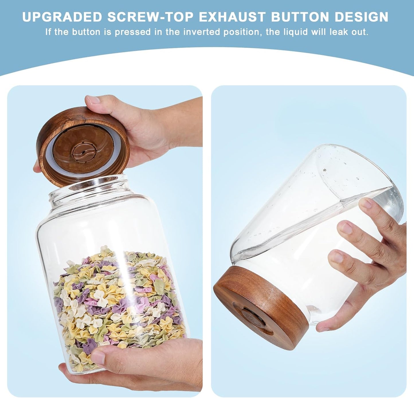 Glass Spice Jars Seasoning Containers Small Glass Jars with Lids Airtight Food Storage Canister for Kitchen Pantry Sugar Tea Coffee Bean Nuts Cookies Herbs Salt (60oz(1800ml)*2 pack)