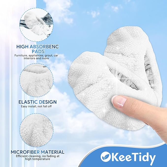 Steam Cleaner Accessories Compatible with Dupray Neat Steam Cleaners Fit for McCulloch Steamer Attachments Microfiber Pads Small Triangle Bonnets Reusable Washable Steam Mop Pads, 4 Pack