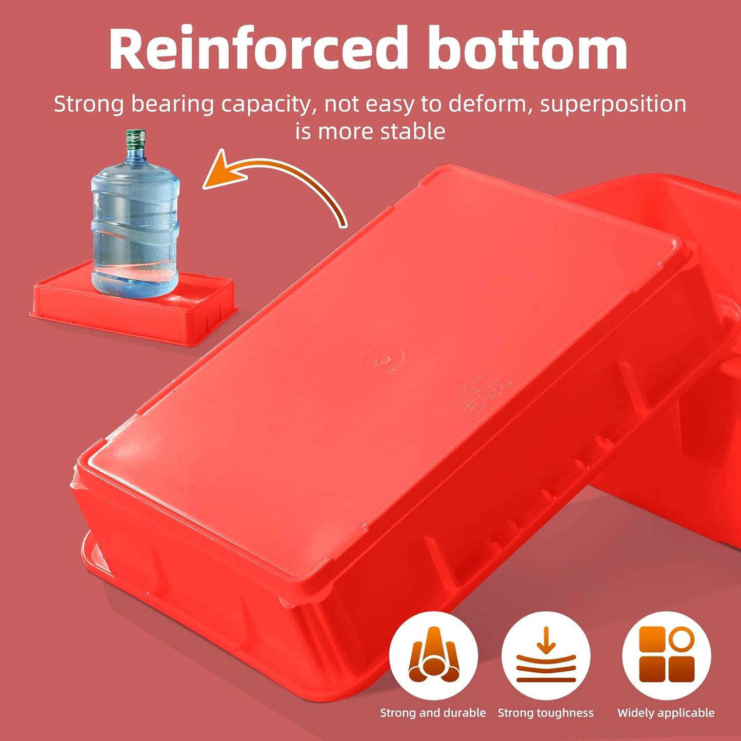 4-Pack Commercial Dough Proofing Box | Pizza/Bread Sourdough Food Storage Containers for Bakeries, Storage Bins with Lids (4 Pack Red, 22.8" L x 15.5" W x 6.1" H)