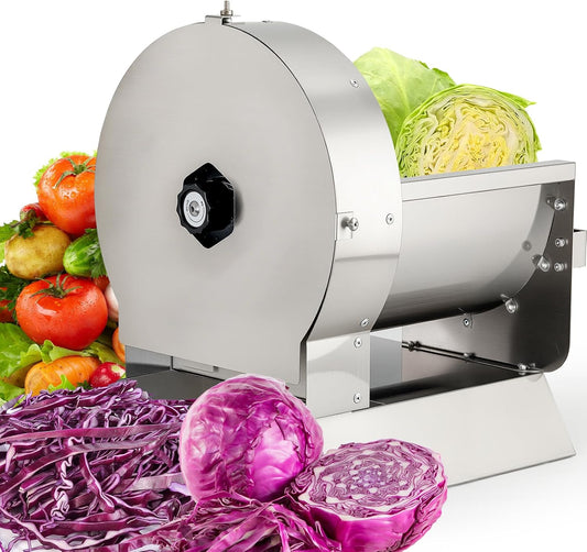 2-in-1 Electric Vegetable and Fruit Slicer, Adjustable Thickness 0.04-0.4", Commercial Stainless Steel Cutter for Cabbage, Tomatoes, Lemons
