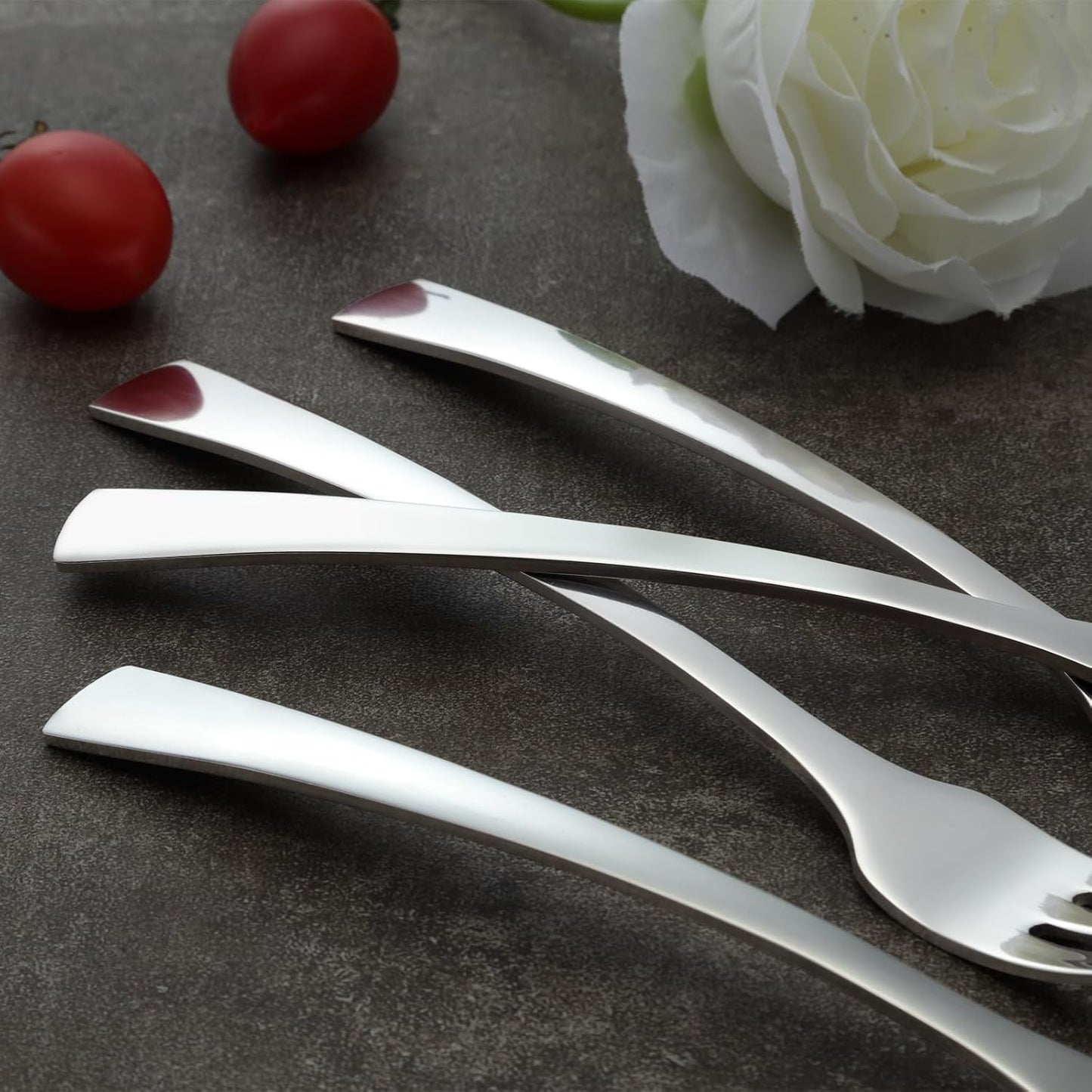 12-Piece Dinner Fork Set, 8-Inch Silverware, 3-Tine Forks, Top Food Grade Stainless Steel, Highly Mirror Polished, Dishwasher Safe