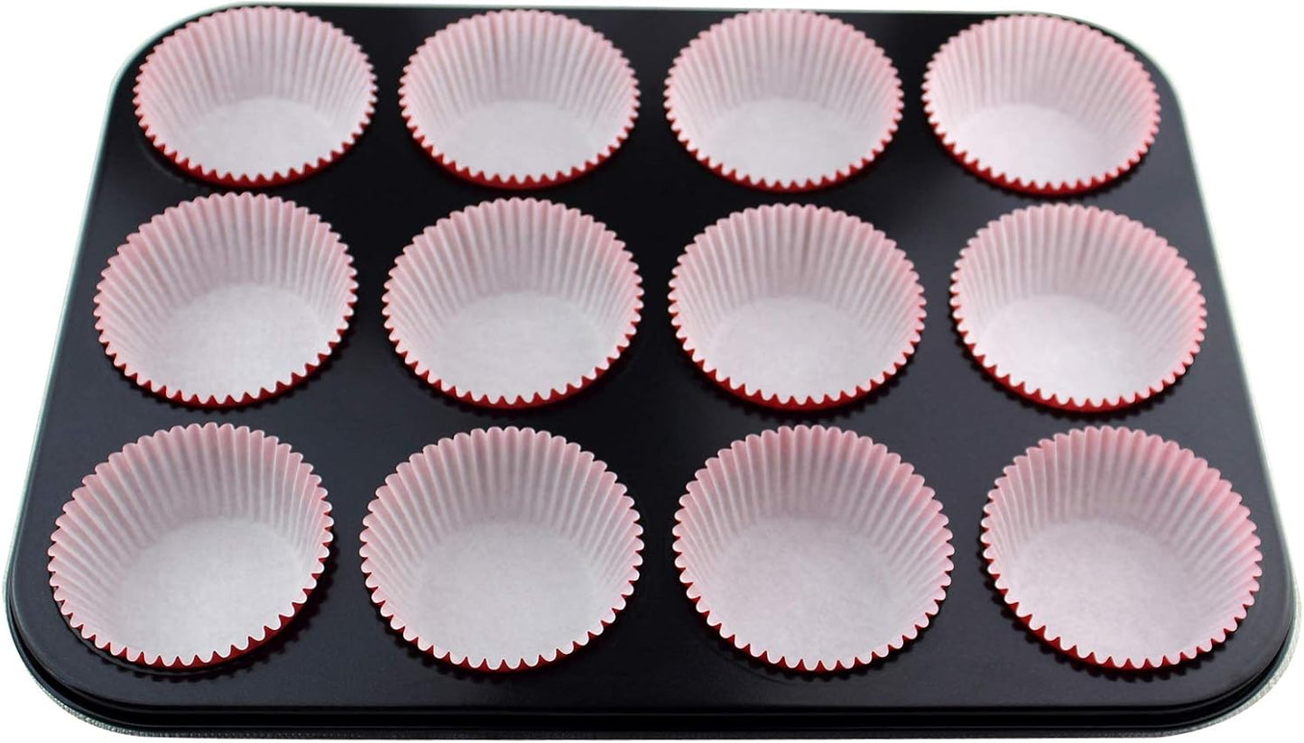 Eoonfirst Standard Size Baking Cups New Year Party Cupcake Liners 200 Pcs (Red)