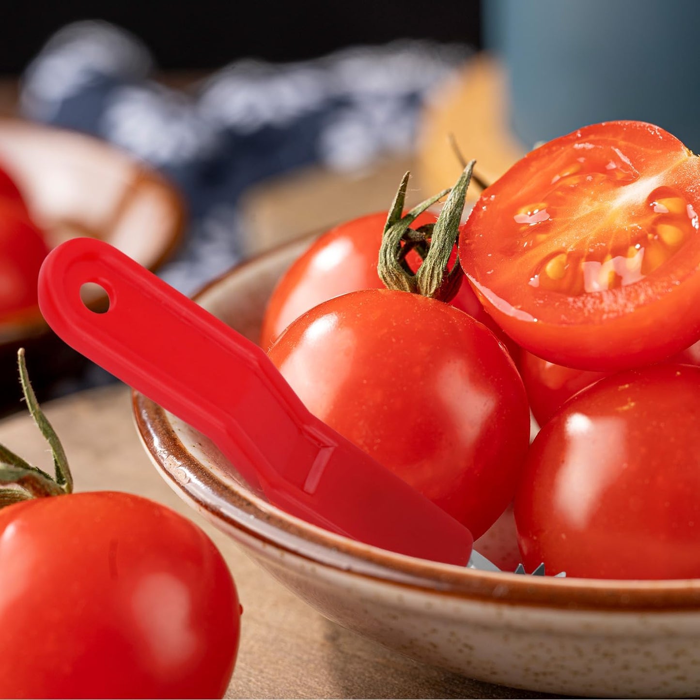 8pcs Stainless Steel Strawberry Hullers, Tomato Corer & Fruit Stem Remover Kitchen Tools for Effortless Fruit & Vegetable Prep (Red)