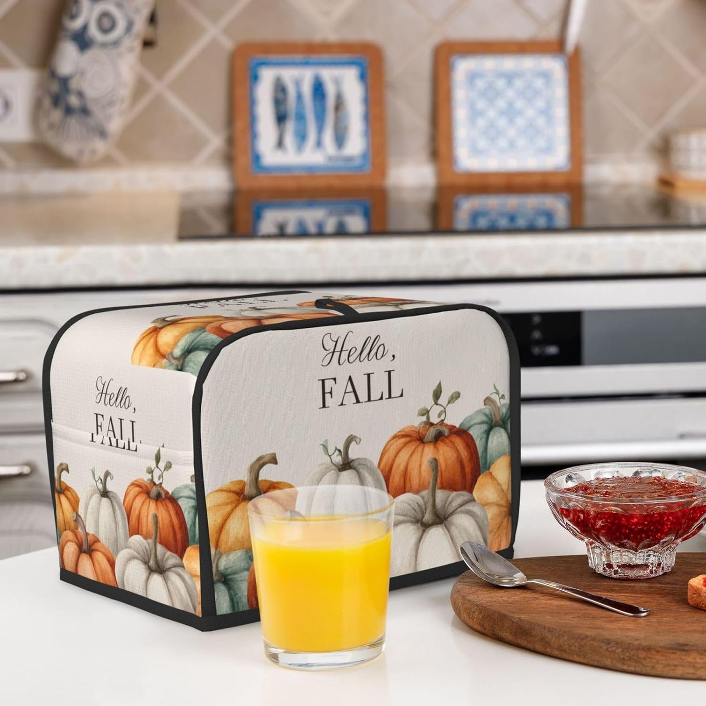 Toaster Cover 2 Slice Pumpkin Fall Autumn Thanksgiving Kitchen Small Appliance Covers with Pockets Dust and Fingerprint Protection