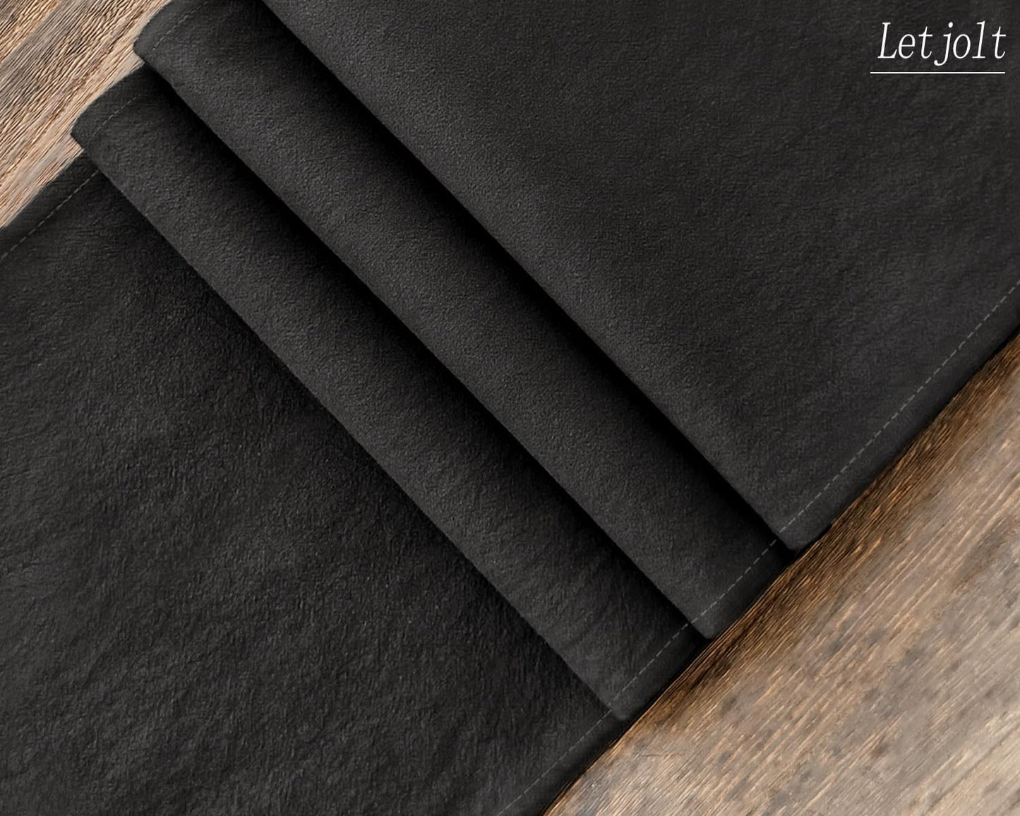 Letjolt Black Table Runner 72 Inches Rustic Farmhouse Table Runner Cotton Runner Plain Table Decor
