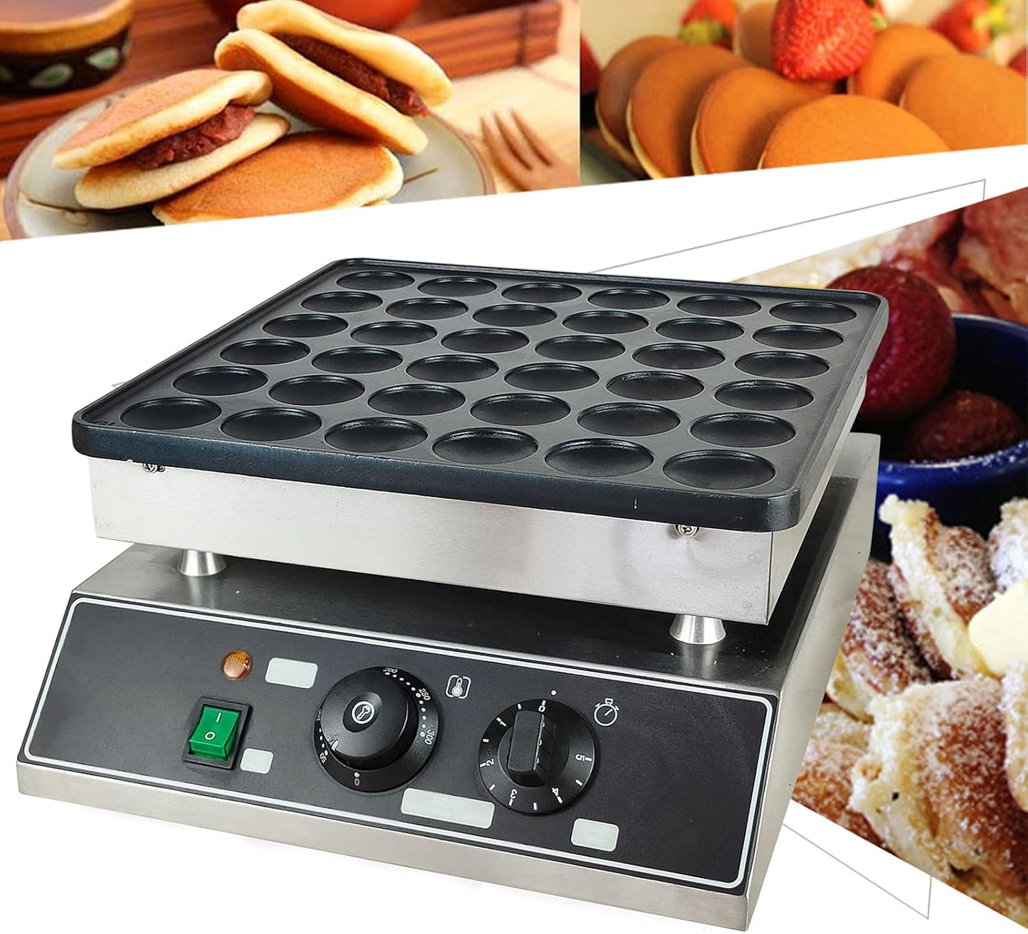 36 Holes Commercial Electric Bubble Skewer Waffle Ball Machine Nonstick Waffle Balls Maker Iron Popular Snack Equipment New Belgium Waffle Ball Stick Maker 110V (36 Holes)