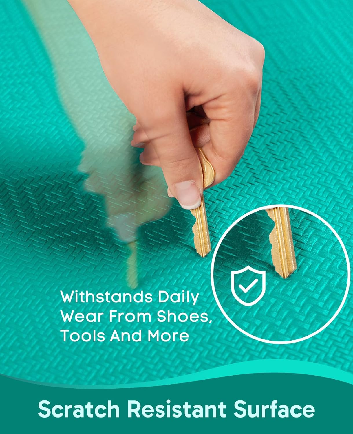 Ophanie Kitchen mats for Floor, 3/4 inch Thick, Kitchen Rugs, 20''x39'' Anti Fatigue Standing Cushioned Mat, Waterproof,Comfort Ergonomic mat for Office, Home, Sink, Teal Non-Slip Bottom