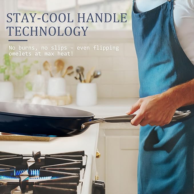 Nonstick Ceramic Frying Pan 10" Non Toxic Cooking Skillet for Eggs Pancakes & Stir Fry Even Heat Distribution PTFE/PFOA/PFAS Free Oven Safe Up to 500°F All Cooktops Compatible, Olive Green