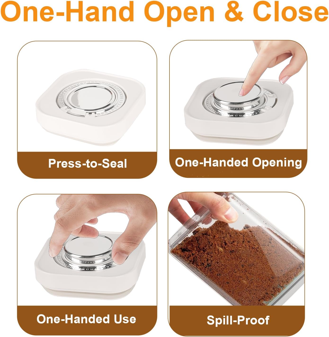 Brown Sugar Container Airtight, 1.8QT Stackable One-Touch Open, Brown Sugar Keeper Storage For Kitchen Organization