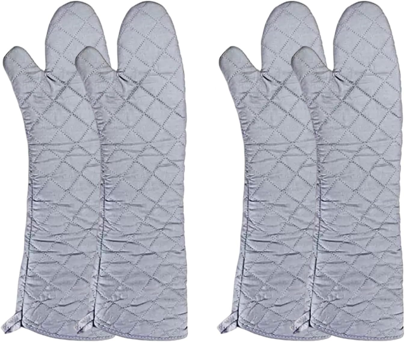 2 Pairs 24 Inch Extra Extra Long Oven Mitts Heat Resistant Cotton Lining Oven Thick Gloves Kitchen Food Service Mittens for Pot Holders Cooking Baking BBQ