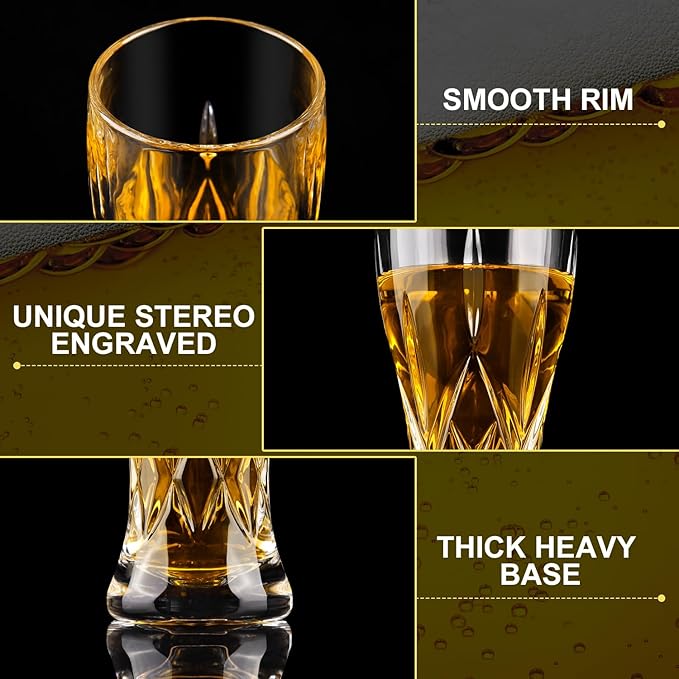 Beer Glasses Set of 2,17 oz Glasses Drinking Set, Craft Beer Glasses for Freezer Supply Aroma Retention, Tall Beer Cups, Mugs and Glassware Gifts for Men