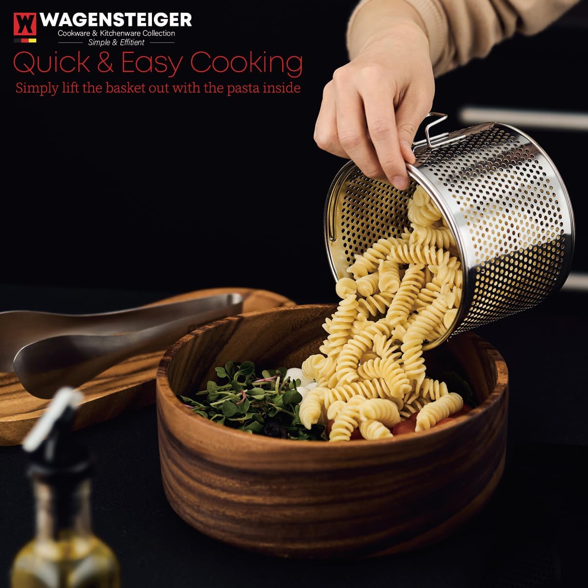 Stainless Steel Vegetable Egg Steamer Pot Saucepan Pasta Stovetop Cooker with Perforated Basket, Small Sized for Single or Double Servings (2.3Liter / 2.43Quarts)