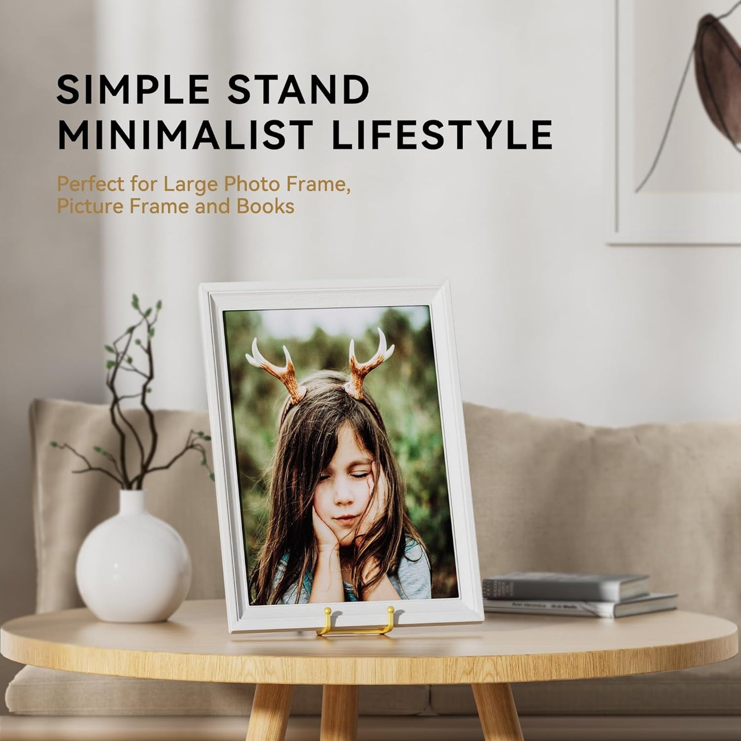 10 Inch Large Plate Stands for Display - Metal Plate Holder Display Stand + Picture Stand for Book, Platter, Plaque, Photo Frame, Small Easels for Tabletop Art(Gold 2 Pack)