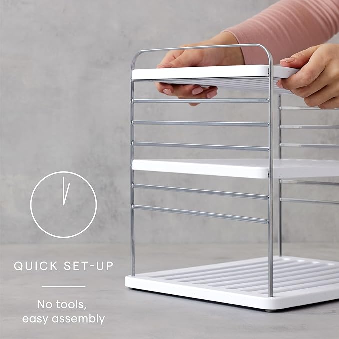 YouCopia UpSpace Cabinet Box Organizer, Adjustable Kitchen Pantry Shelf for Plastic Wrap and Foil Storage, Large Premium Edition